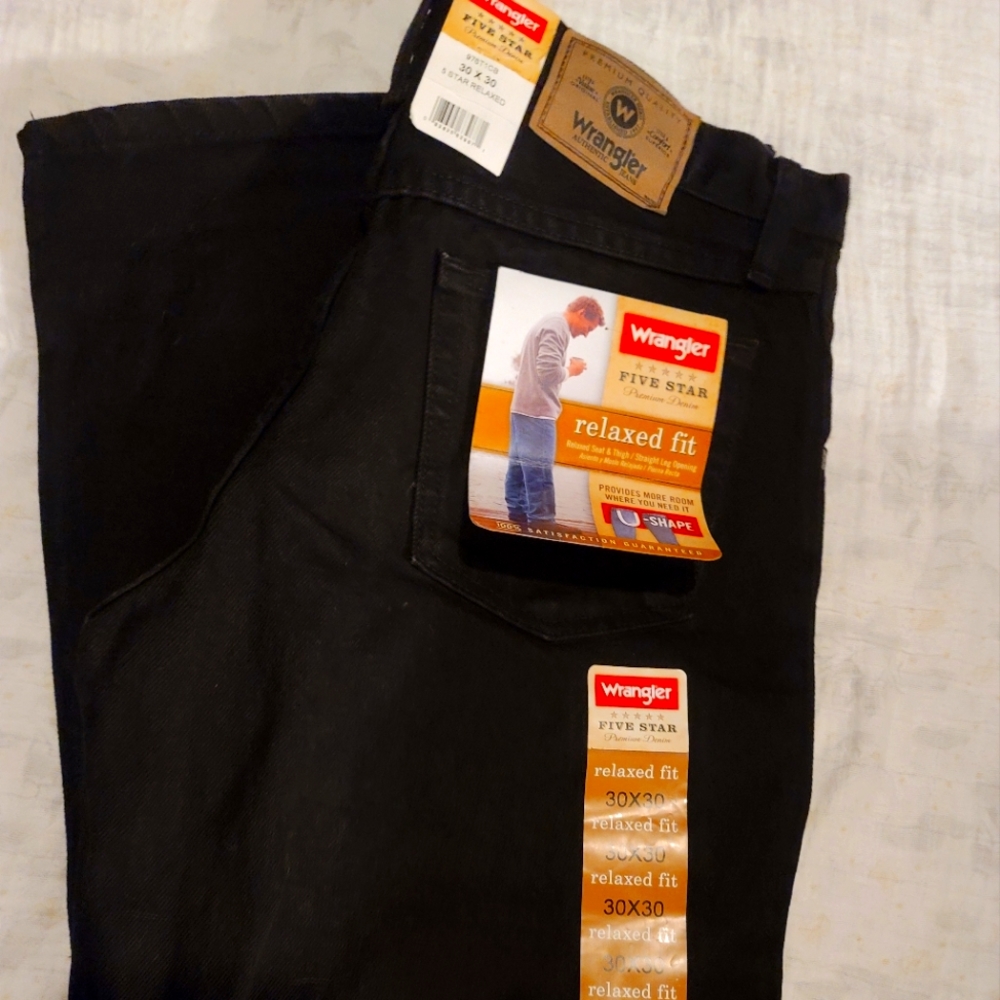 Wrangler mens black jeans